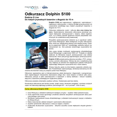 Odkurzacze basenowe Dolphin S100