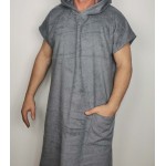 Poncza Szare Ponczo z kapturem