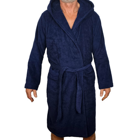 Szlafroki Szlafrok Granatowy bez kaptura