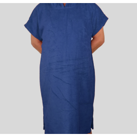 Granatowe Ponczo z kapturem